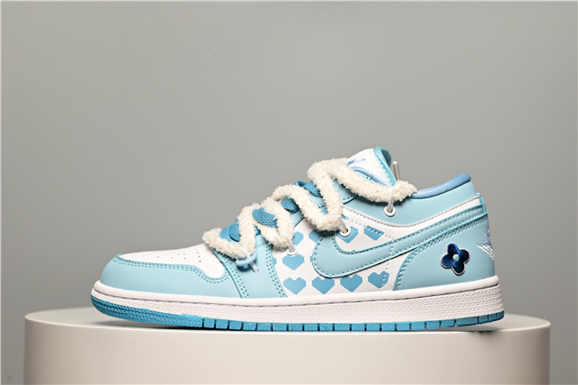 Men's Running Weapon Air Jordan 1 Low Blue/White Shoes 0514 Men's Running Weapon Air Jordan 1 Low Blue/White Shoes 0514